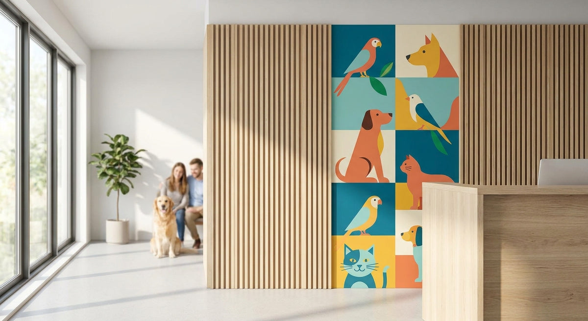 Wandpanelen voor een dierenartspraktijk