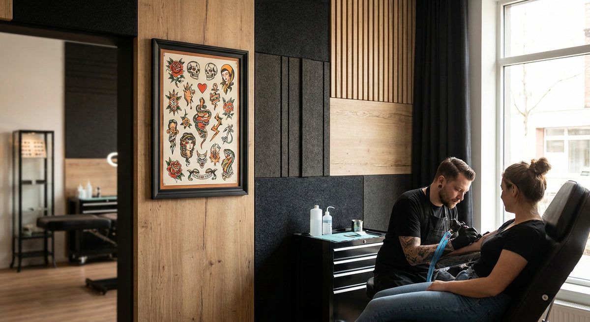 Wandpanelen voor een tattoo- of piercingstudio
