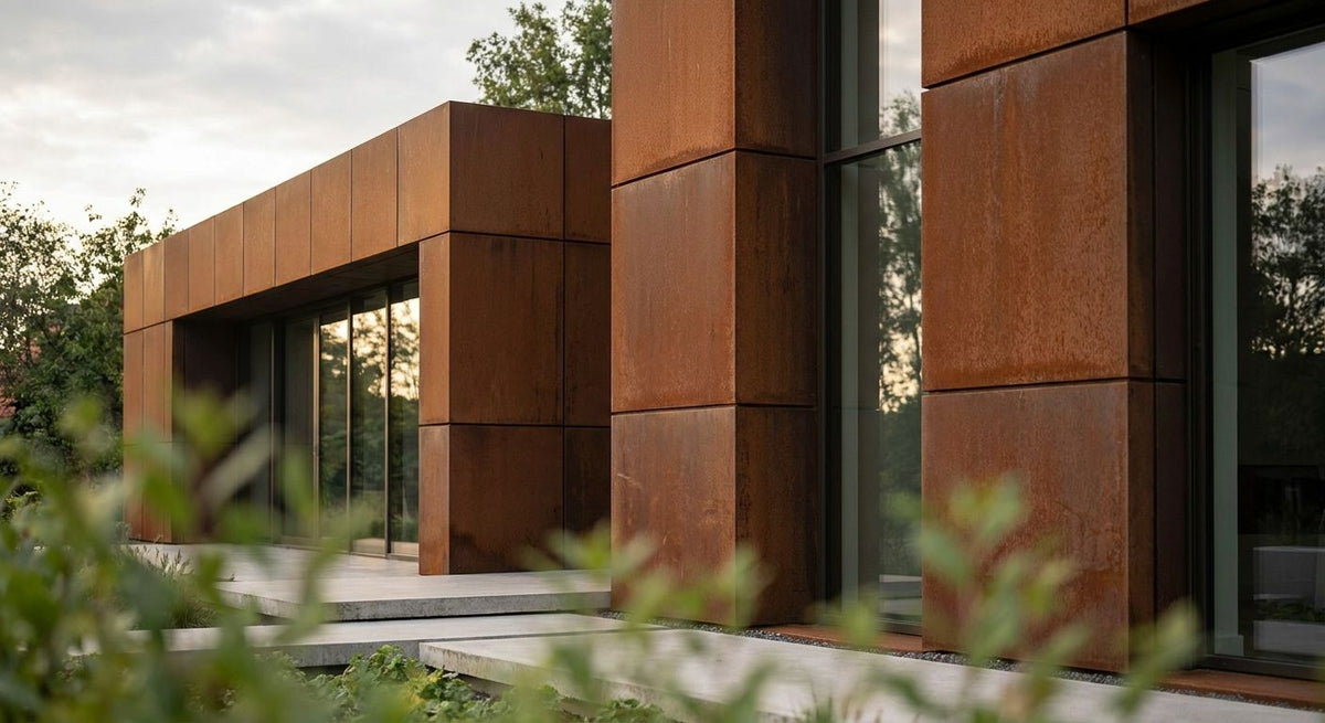 Corten staal gevelbekleding voor een industriële gevel