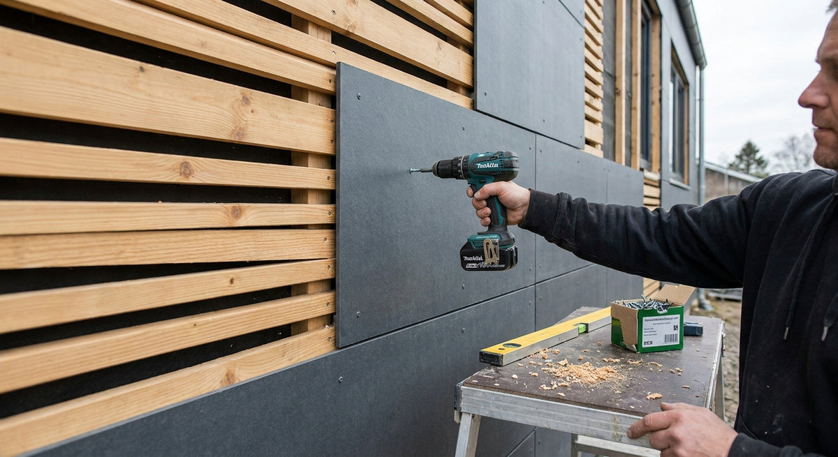 Hoe schroef je gevelpanelen op een houten onderbouw