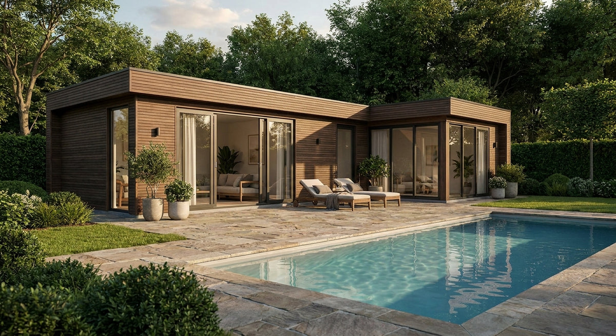 Buitenpanelen voor een poolhouse of tuinkamer