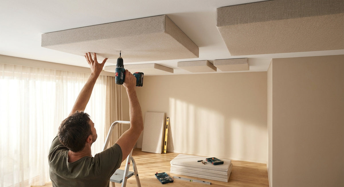 Hoe monteer je akoestische panelen aan het plafond