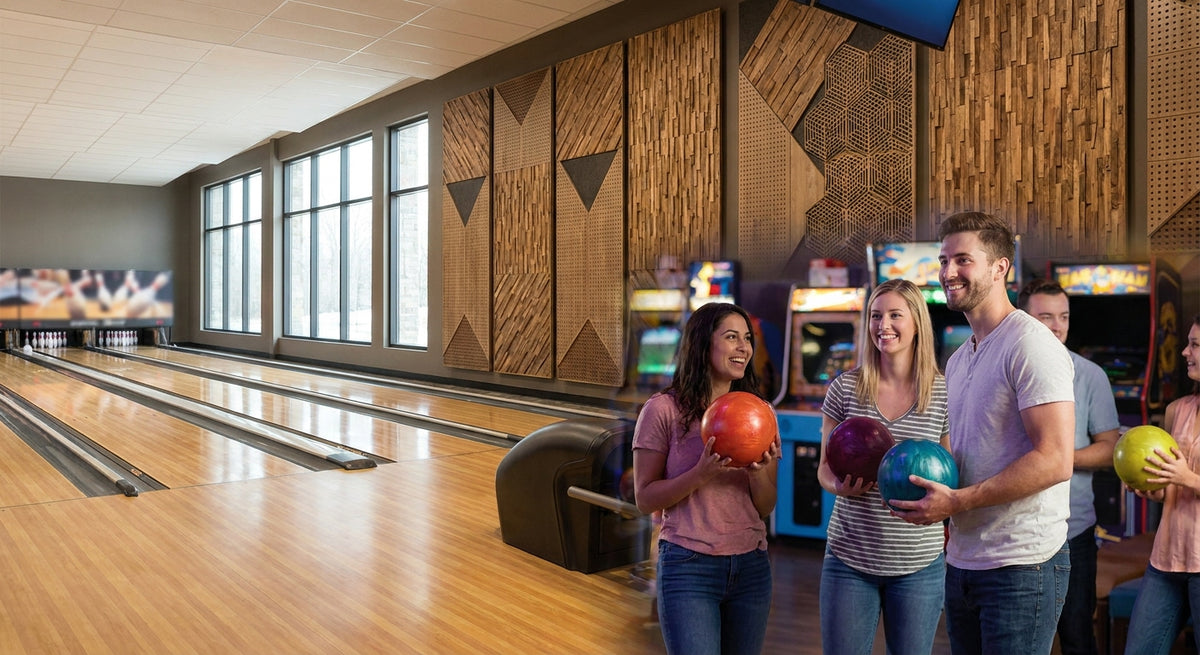 Wandpanelen voor een bowlingbaan of speelhal