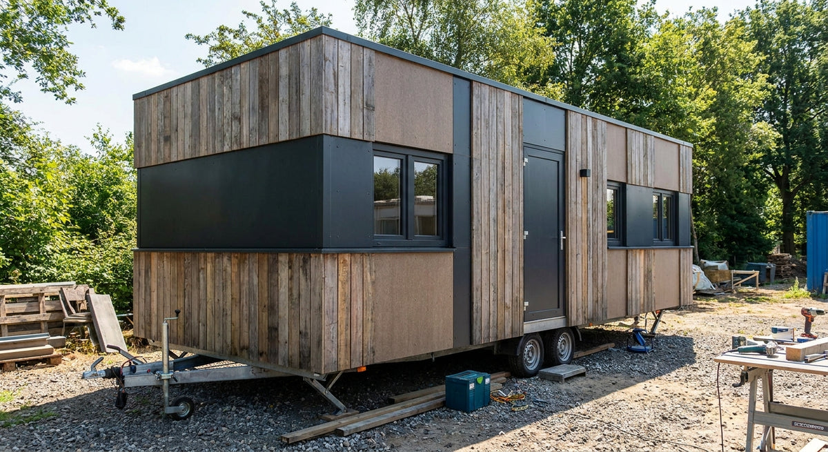 Gevelbekleding voor een mobiele unit of schaftketet