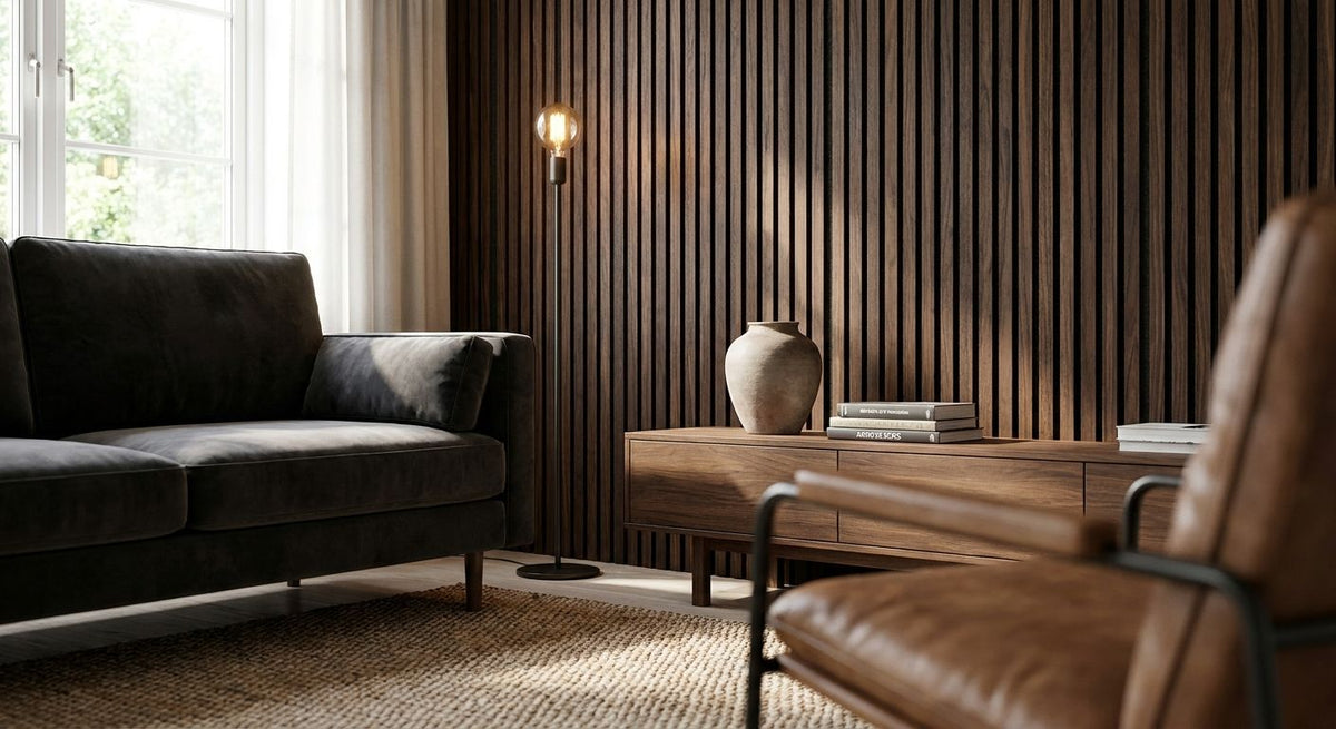 Akupanel donker walnoot voor diep interieur