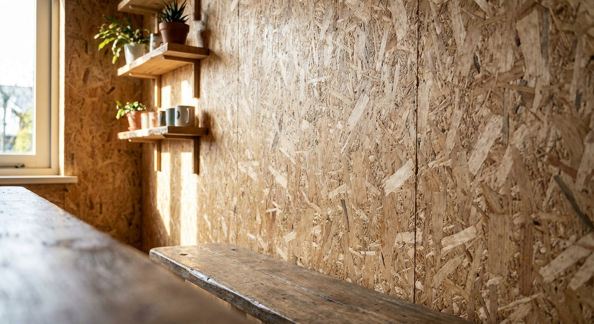 OSB platen voor een ruwe wandafwerking