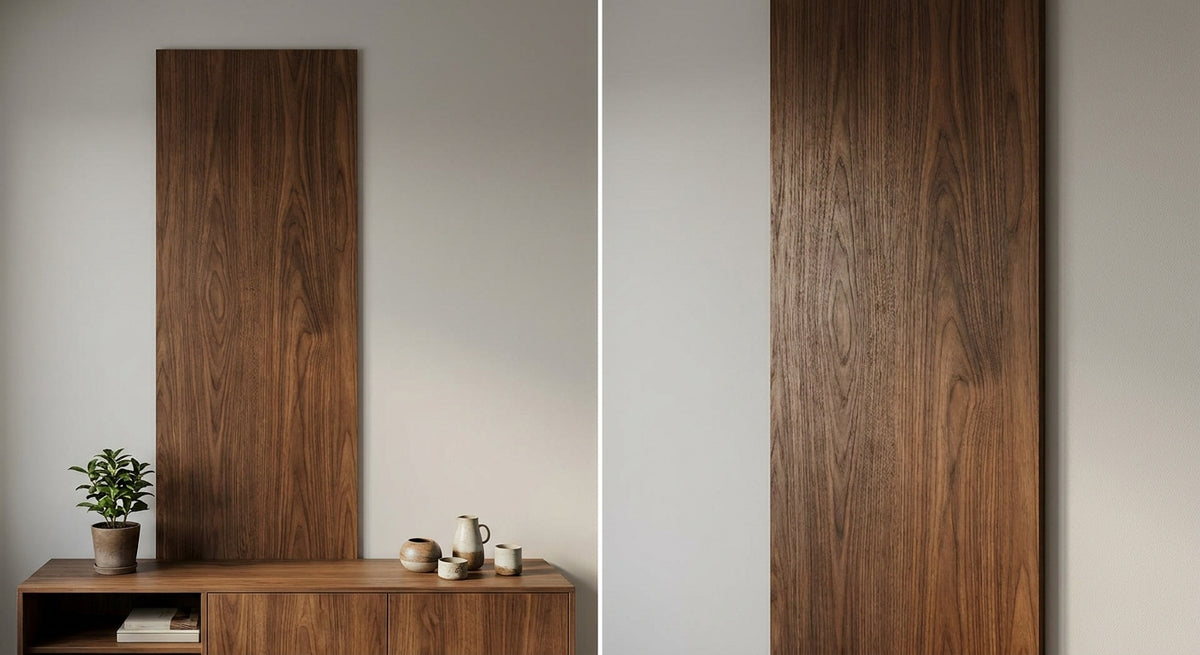 Walnoot wandpaneel 240x60 cm: maatvoering en fineer