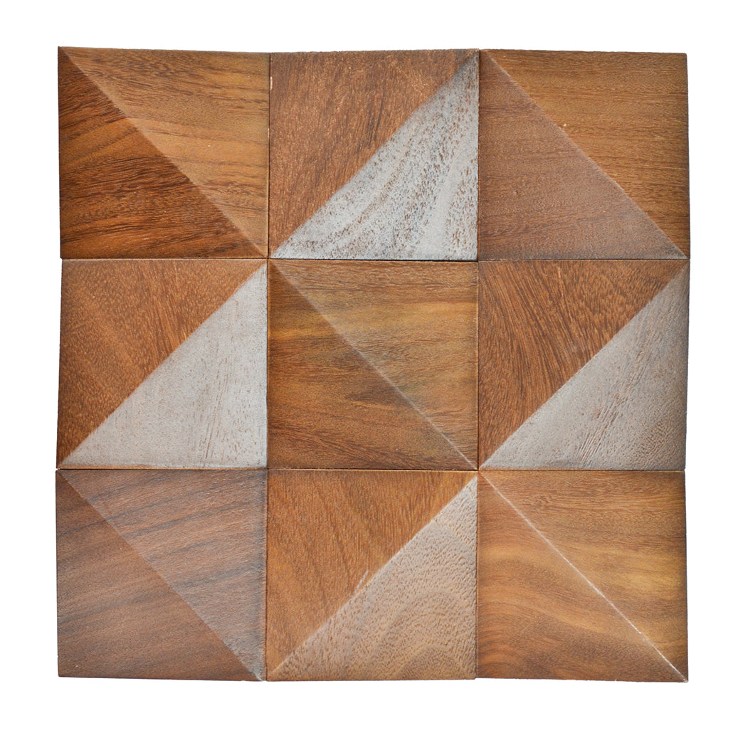 3D Houten Wandpaneel, Cumaru Deep | 30×30 cm