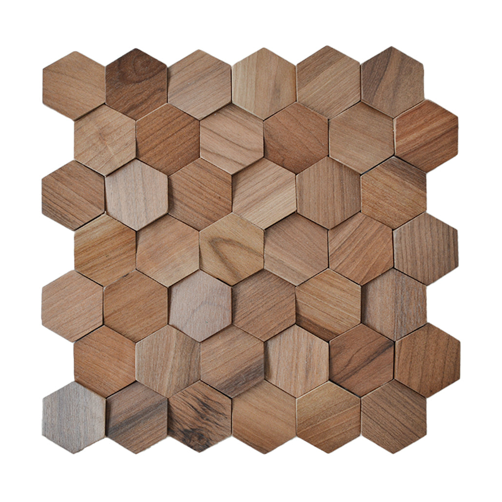 3D Houten Wandpaneel, Walnoot Velvet | 31×30 cm