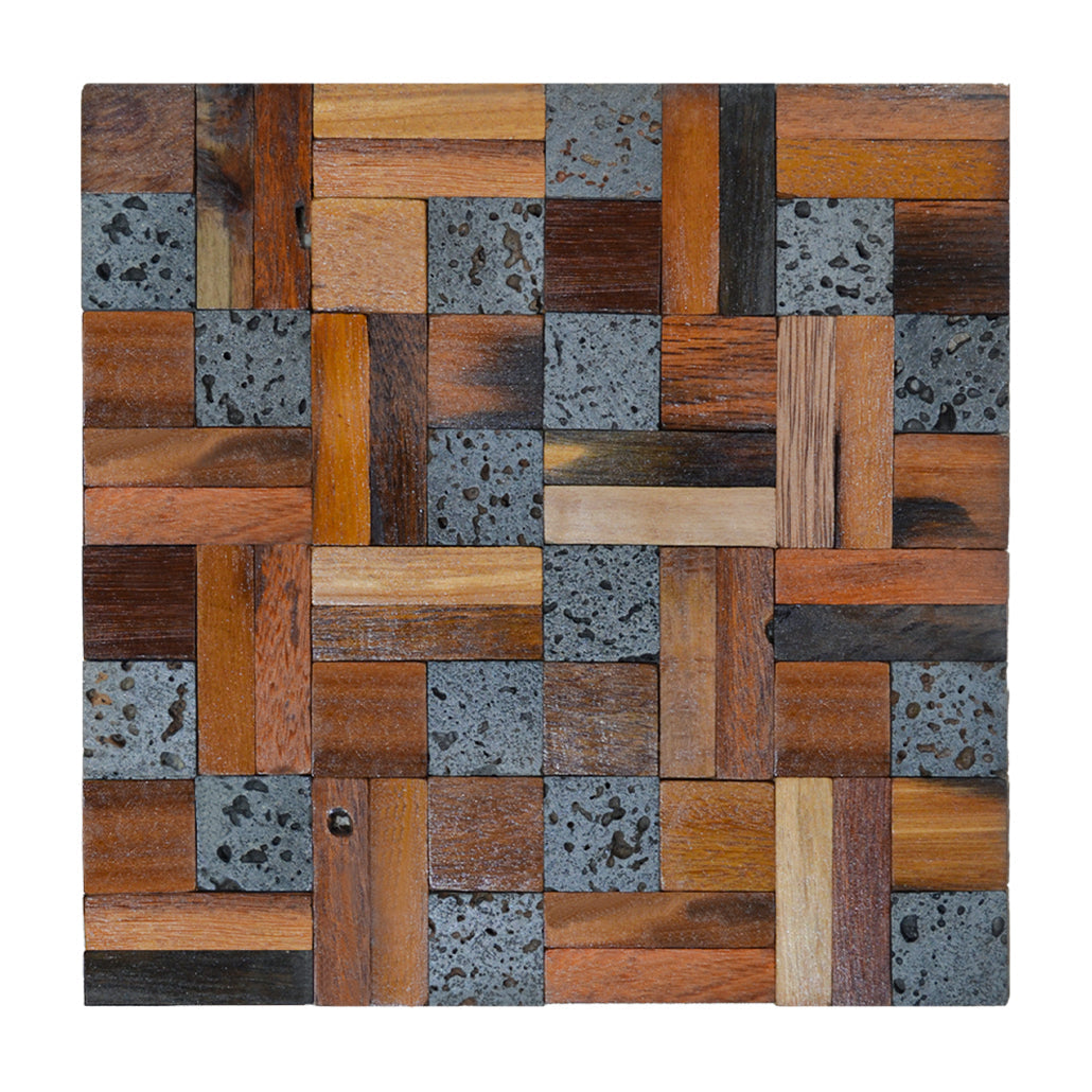 3D Houten Wandpaneel, Lava Mix | 30×30 cm