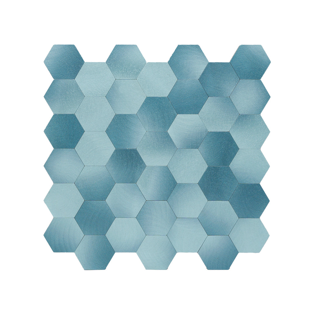 Zelfklevende Mozaïektegels Metaal Hexagon Blauw 28,8×29,2 cm keukenachterwand