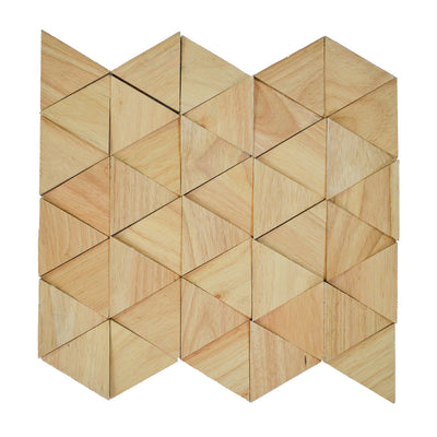 3D Houten Wandpaneel, Rubberwood Compact | 28×30 cm