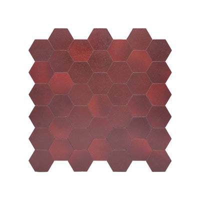 Zelfklevende Mozaïektegels Metaal Hexagon Bordeaux 28,8×29,2 cm keukenachterwand