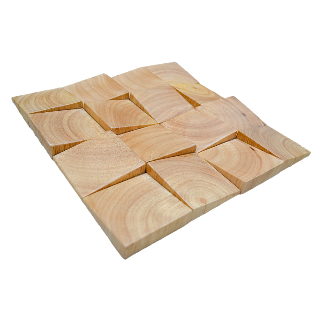 3D Houten Wandpaneel, Rubberwood | 30×30 cm