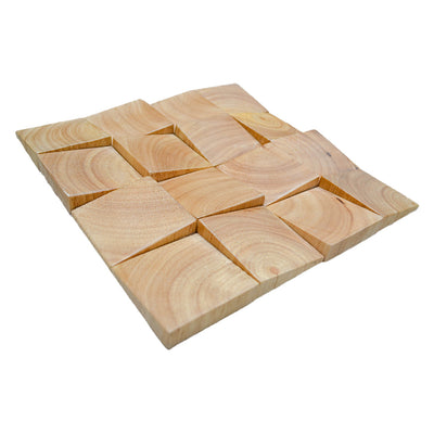 3D Houten Wandpaneel, Rubberwood | 30×30 cm