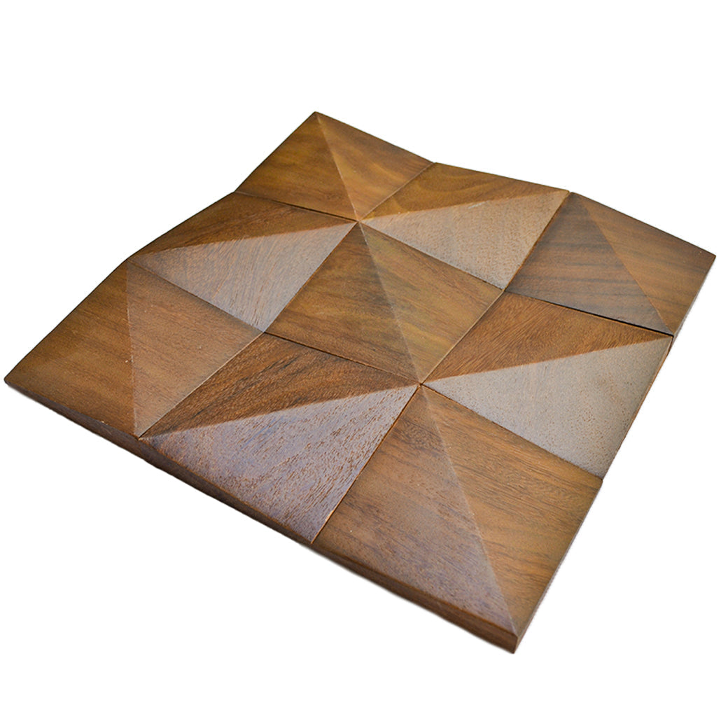 3D Houten Wandpaneel, Cumaru Deep | 30×30 cm