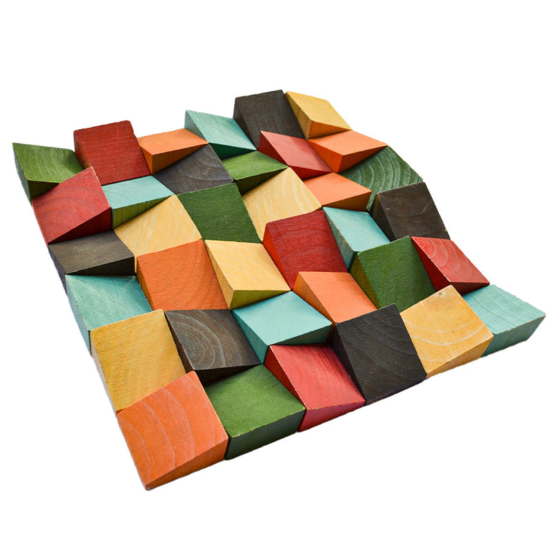 Houten Mozaïekpaneel | Dark Pine | 30×30 cm | Hout | Tegel