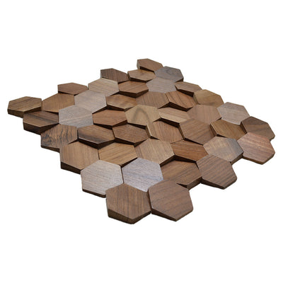 3D Houten Wandpaneel, Walnoot Velvet | 31×30 cm