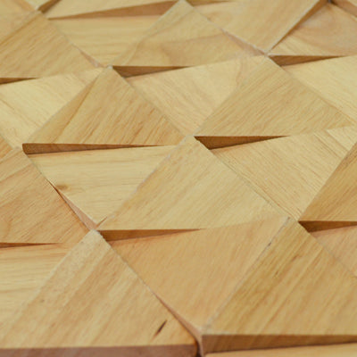 3D Houten Wandpaneel, Rubberwood Compact | 28×30 cm