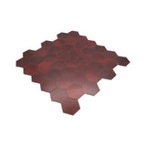 Zelfklevend Mozaïekpaneel | Hexagon Bordeaux | 28,8×29,2 cm | Metaal