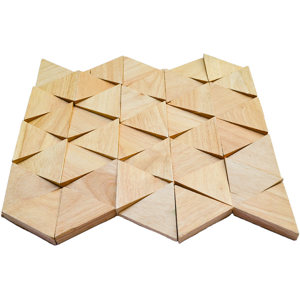 3D Houten Wandpaneel, Rubberwood Compact | 28×30 cm