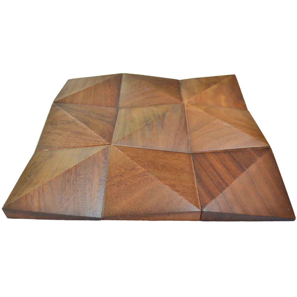 3D Houten Wandpaneel, Cumaru Deep | 30×30 cm