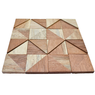 3D Houten Wandpaneel, Merbau Hout | 30×30 cm