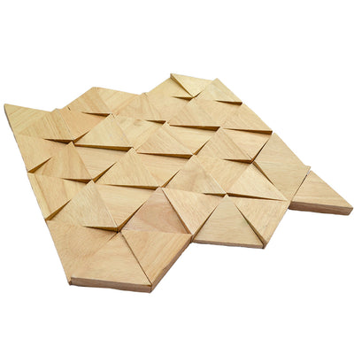 3D Houten Wandpaneel, Rubberwood Compact | 28×30 cm