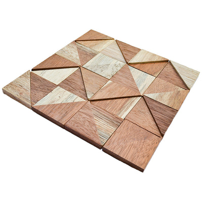 3D Houten Wandpaneel, Merbau Hout | 30×30 cm