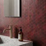Zelfklevend Mozaïekpaneel | Hexagon Bordeaux | 28,8×29,2 cm | Metaal