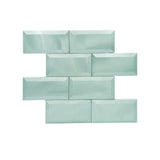 Zelfklevende Mozaïektegels Metaal Subway 3D Pastelgroen 30,5×30,5 cm keukenachterwand