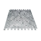 Zelfklevende Mozaïektegels Metaal | Steenstrip 3D Zilver | 30×29,8 cm | Keuken, Bad & WC