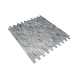 Zelfklevende Mozaïektegels Metaal | Steenstrip 3D Zilver | 30×29,8 cm | Keuken, Bad & WC