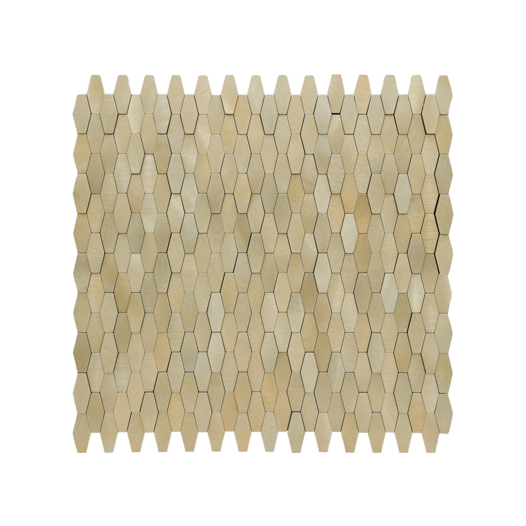 Zelfklevende Mozaïektegels Metaal Picket 3D Goud 31×30 cm keukenachterwand