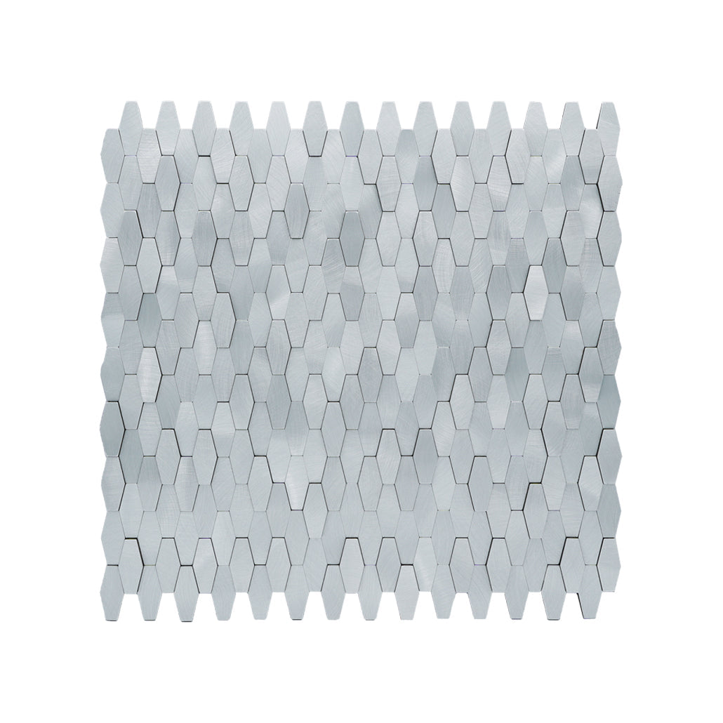 Zelfklevende Mozaïektegels Metaal Picket 3D Zilver 31×30 cm keukenachterwand