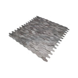 Zelfklevend Mozaïekpaneel | Picket 3D Grijs | 31×30 cm | Metaal
