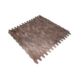 Zelfklevend Mozaïekpaneel | Picket 3D Donkerkoper | 31×30 cm | Metaal