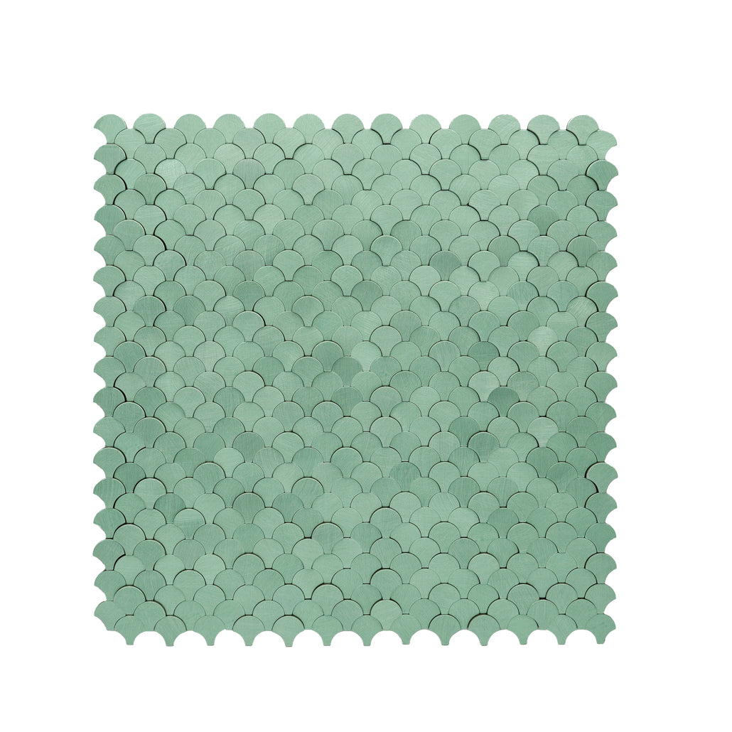 Zelfklevende Mozaïektegels Metaal Visschub Pastelgroen 28,8×29,8 cm keukenachterwand