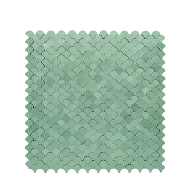 Zelfklevende Mozaïektegels Metaal Visschub Pastelgroen 28,8×29,8 cm keukenachterwand