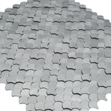 Zelfklevende Mozaïektegels Metaal | Visschub Zilver | 28,8×29,8 cm | Keuken, Bad & WC