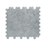 Zelfklevend Mozaïekpaneel | Trifold 3D Zilver | 30,3×28 cm | Metaal