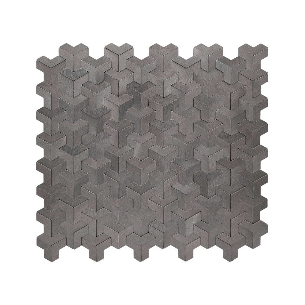 Zelfklevende Mozaïektegels Metaal Trifold 3D Antraciet 30,3×28 cm keukenachterwand