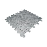 Zelfklevend Mozaïekpaneel | Trifold 3D Zilver | 30,3×28 cm | Metaal