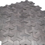 Zelfklevend Mozaïekpaneel | Trifold 3D Antraciet | 30,3×28 cm | Metaal