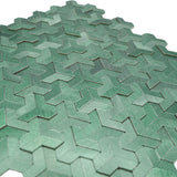 Zelfklevend Mozaïekpaneel | Trifold 3D Donkergroen | 30,3×28 cm | Metaal