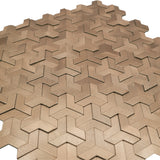Zelfklevend Mozaïekpaneel | Trifold 3D Naturel | 30,3×28 cm | Metaal