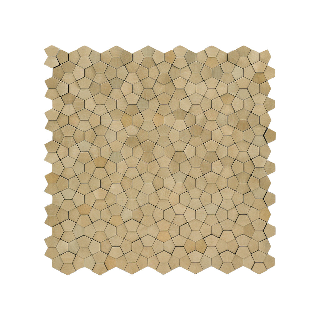 Zelfklevende Mozaïektegels Metaal Pentagon 3D Champagne 28,2×28,2 cm keukenachterwand