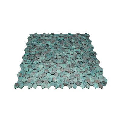 Zelfklevende mozaïektegel Pentagon 3D Patina Koper - productfoto 2