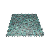Zelfklevende Mozaïektegels Metaal | Pentagon 3D Patina Koper | 28,2×28,2 cm | Keuken, Bad & WC