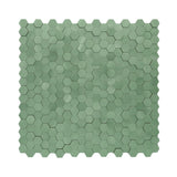 Zelfklevend Mozaïekpaneel | Mini Hexagon 3D Pastelgroen | 29,8×30,7 cm | Metaal